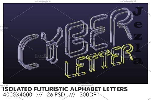 Isolated Futuristic Alphabet Letters - 6372980