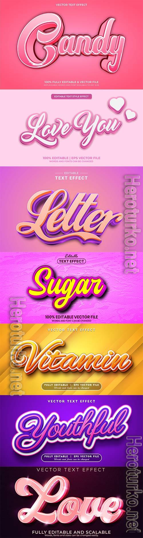 Set 3d editable text style effect vector vol 277 Set 3d editable text style effect vector vol 277