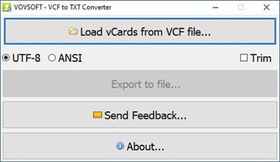 VovSoft VCF to TXT Converter 2.0