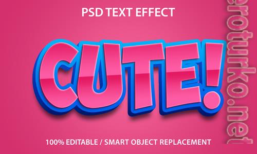 Editable text effect cute premium psd