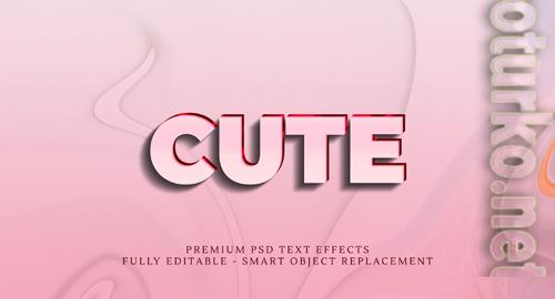 Cute text style effect design psd