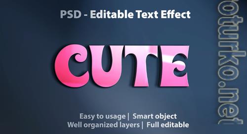 Editable text effect cute pink psd Editable text effect cute pink psd