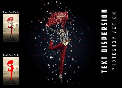 Text Dispersion Photoshop Action - 6737608 Text Dispersion Photoshop Action - 6737608