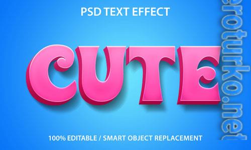 Text effect cute template psd