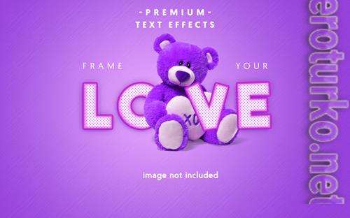Editable love text effect psd