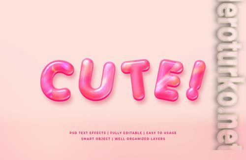 Cute 3d text style psd