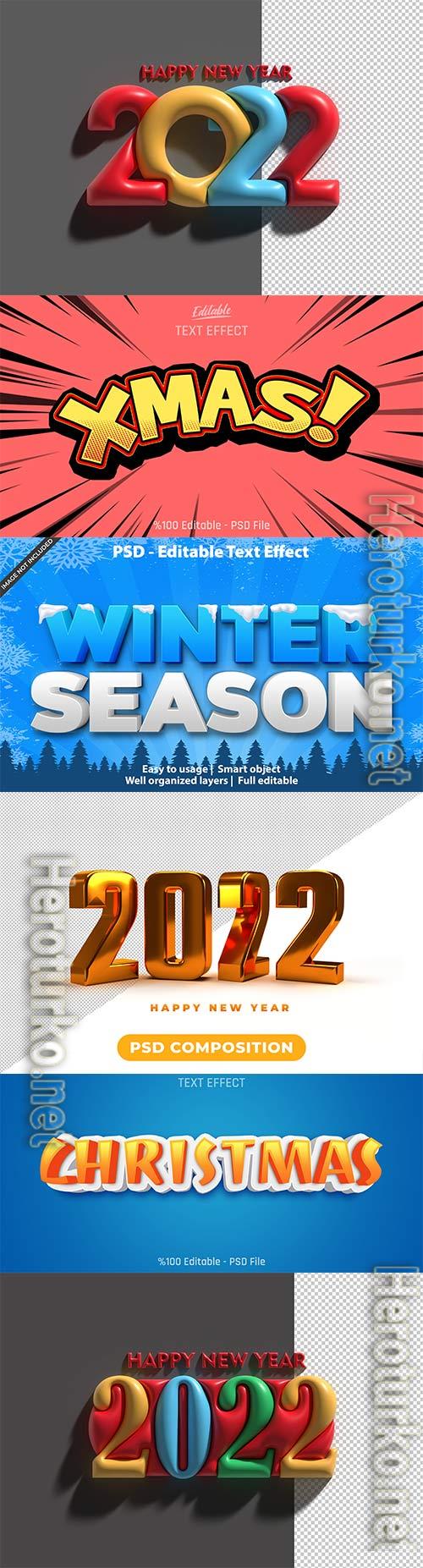 Christmas and new year 2022 psd text effect