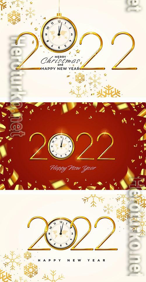 Happy New Year 2022, golden metal numbers Happy New Year 2022, golden metal numbers
