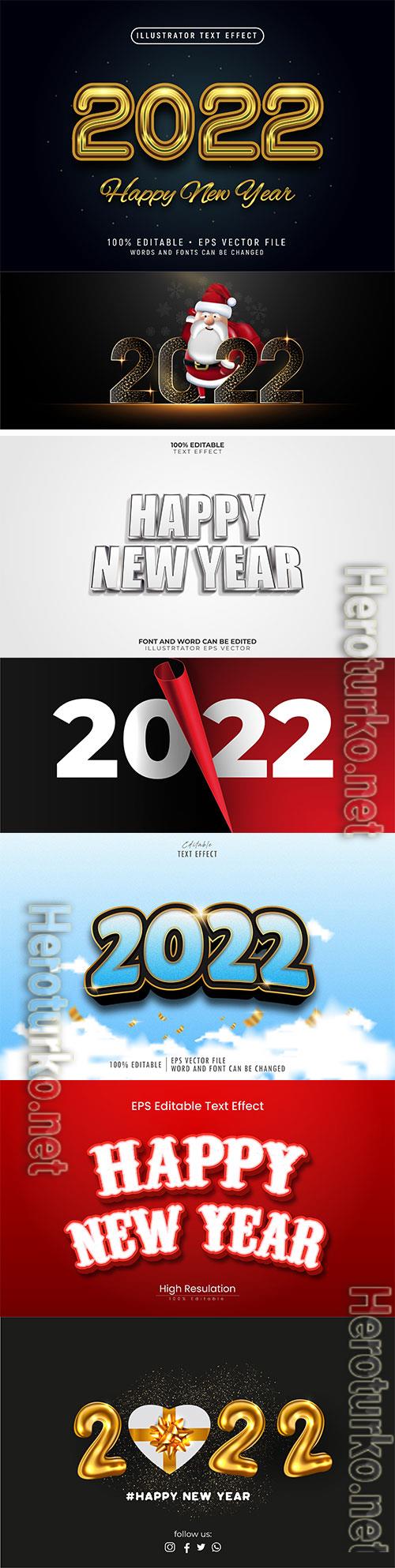 Happy New Year 2022 3D text effect template vector Happy New Year 2022 3D text effect template vector
