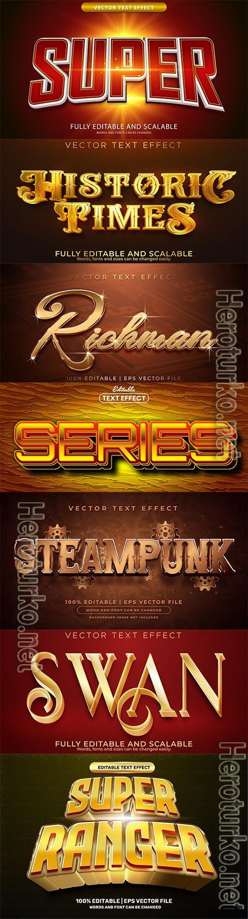 Set 3d editable text style effect vector vol 294 Set 3d editable text style effect vector vol 294