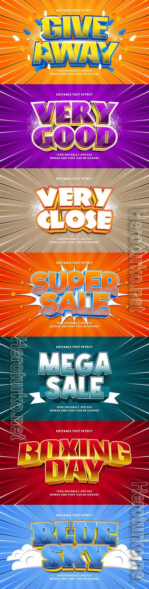 Set 3d editable text style effect vector vol 288 Set 3d editable text style effect vector vol 288