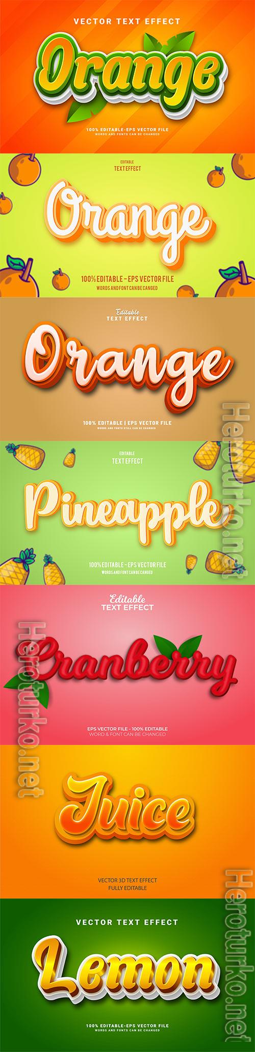 Set 3d editable text style effect vector vol 291 Set 3d editable text style effect vector vol 291