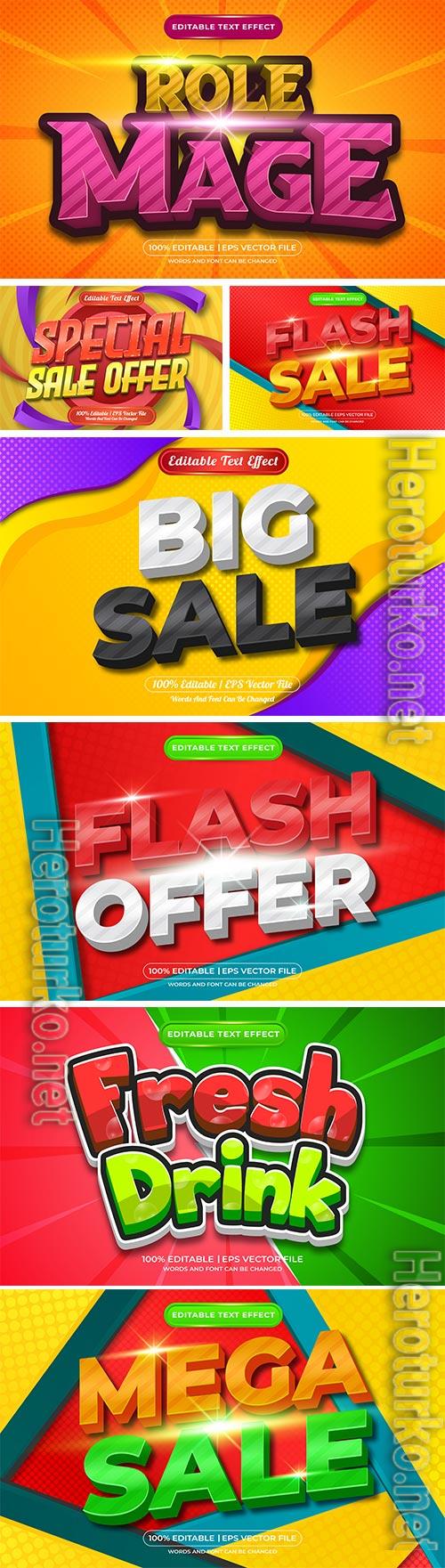 Set 3d editable text style effect vector vol 290 Set 3d editable text style effect vector vol 290