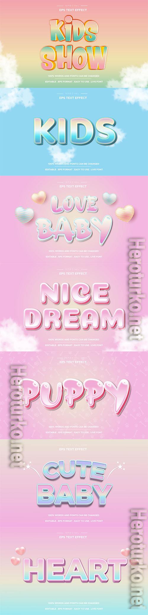 Set 3d editable text style effect vector vol 287 Set 3d editable text style effect vector vol 287
