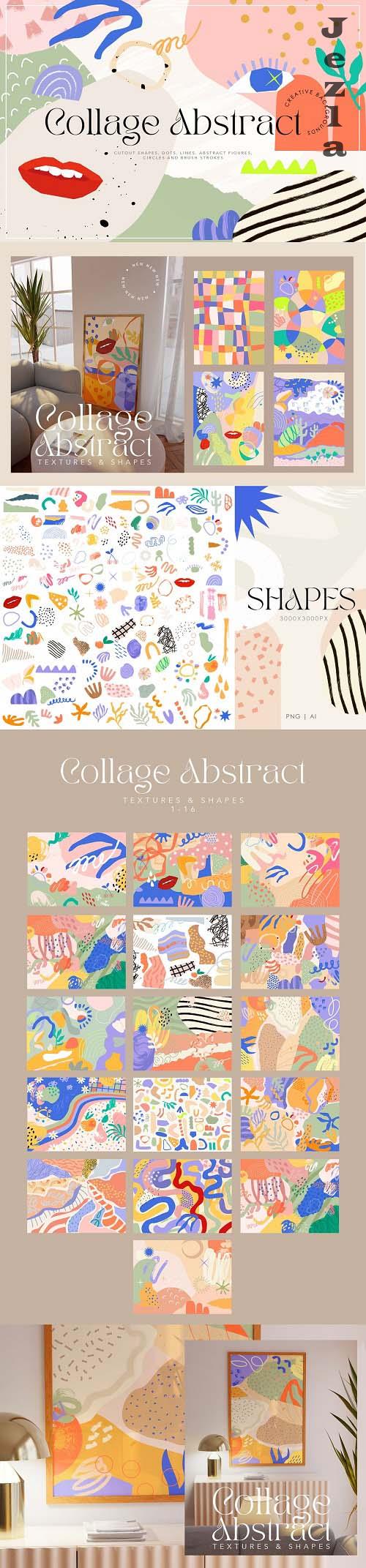 Abstract Collage Cutout Shapes - 6754132
