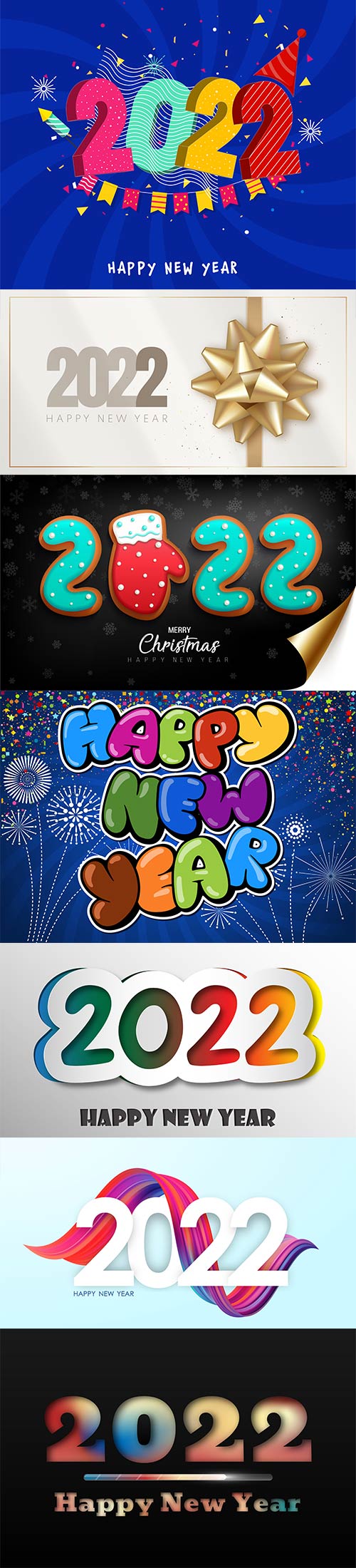 Happy 2022 Christmas lettering vector illustration