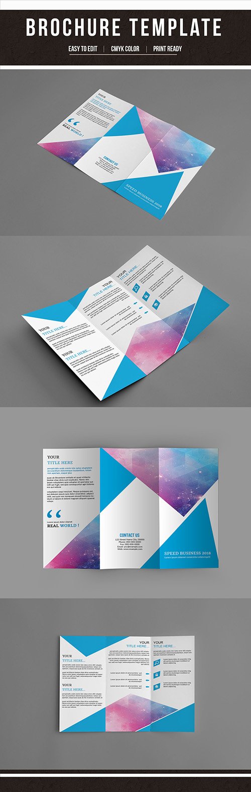 Business Brochure Layout with Triangular Design Elements 199626756