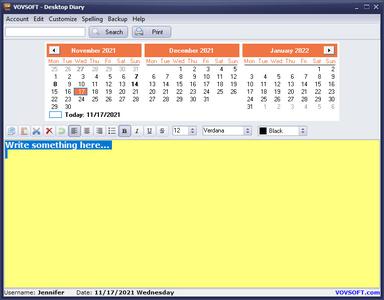 VovSoft Desktop Diary 1.2