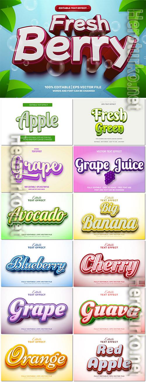 Set 3d editable text style effect vector vol 321 Set 3d editable text style effect vector vol 321