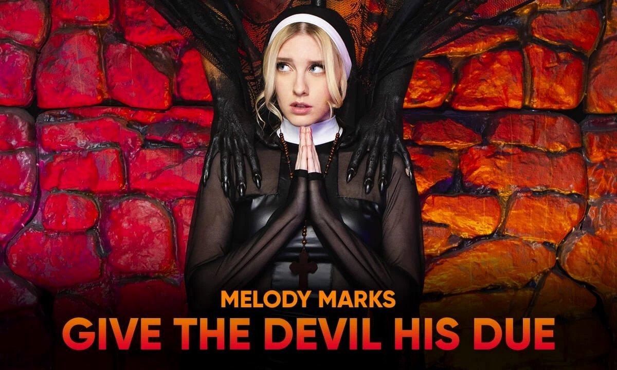 [SLR Originals / SexLikeReal.com] Melody Marks (Give the Devil his Due / 02.10.2021) [2021 г., Blonde, Blowjob, Close Ups, Costumes, Cowgirl, Reverse Cowgirl, Cum in Mouth, Cumshots, Fisheye, 200°, Doggy Style, Hardcore, Missionary, Nylons, Stockings ]