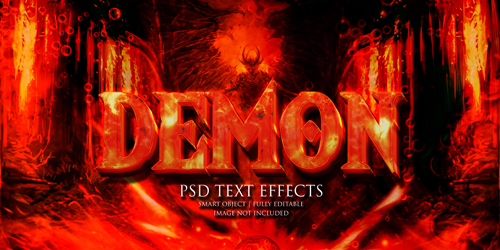 Demon text effect psd