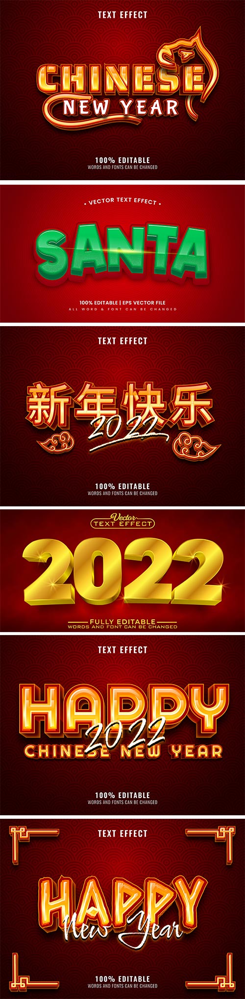 Chinese New year text vector effect