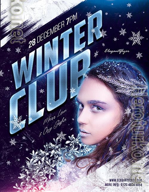 Winter Club Premium PSD Flyer Template
