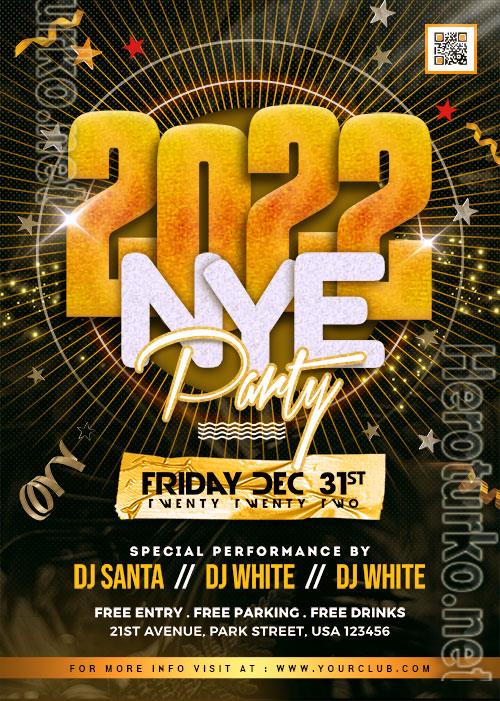 New Year 2022 Party Flyer PSD