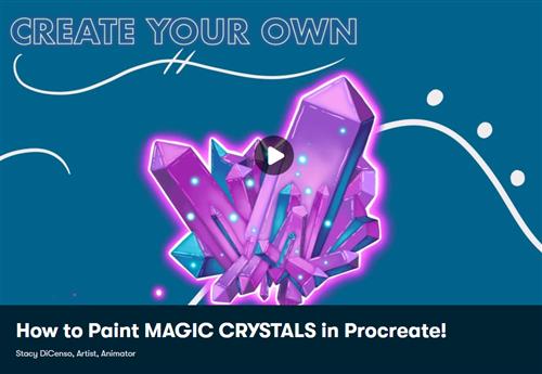 Skillshare  - How to Paint Magic Crytals in Procreate