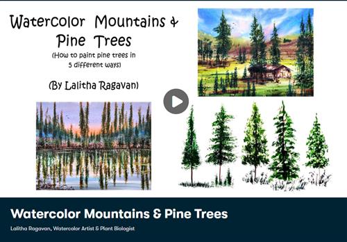 Skillshare - Watercolor Pine Trees 6 Ways