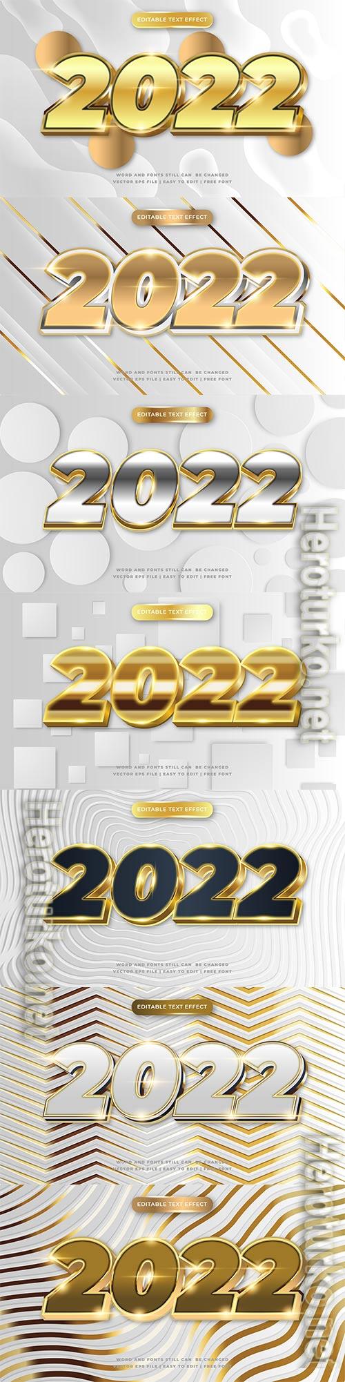 Editable text effect happy new year 2022 premium vector Editable text effect happy new year 2022 premium vector