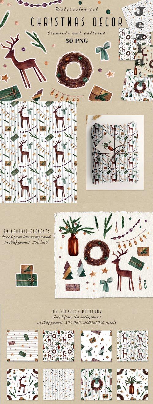 Creativemarket - Watercolor Clipart Christmas Decor - 6702525 Creativemarket - Watercolor Clipart Christmas Decor - 6702525