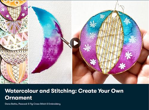 Watercolour and Stitching – Create Your Own Ornament