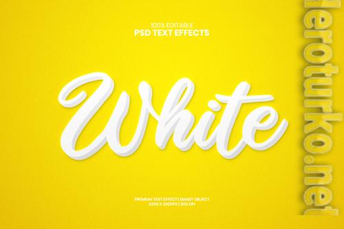 White 3d editable premium psd text effect psd