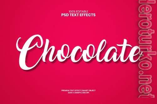 Chocolate 3d editable premium psd text effect