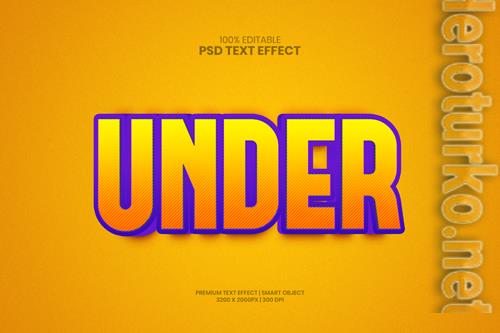 Under 3d editable premium psd text effect