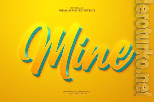 Mine modern 3d editable premium psd text effect