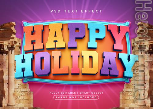 3d style holiday text effect psd
