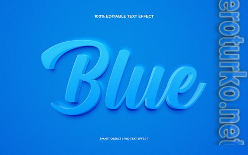 Blue minimal amp clean 3d editable premium psd text effect