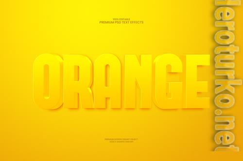 Glossy orange 3d editable premium psd text effect Glossy orange 3d editable premium psd text effect