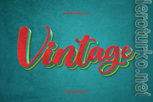 Vintage 3d editable premium psd text effect psd
