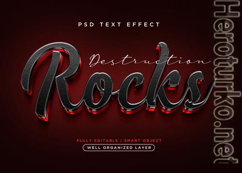 3d style rocks text effect psd