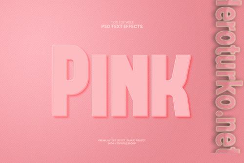 Pink minimal 3d editable premium psd text effect