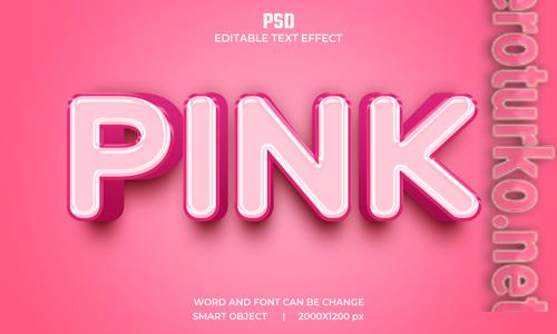 Pink 3d editable text effect premium psd Pink 3d editable text effect premium psd