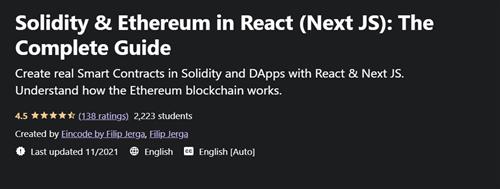 Solidity & Ethereum in React (Next JS) - The Complete Guide