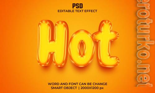 Hot 3d editable text effect premium psd with background