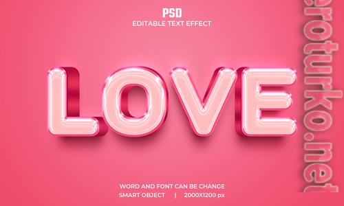 Love 3d editable text effect premium psd with background Love 3d editable text effect premium psd with background
