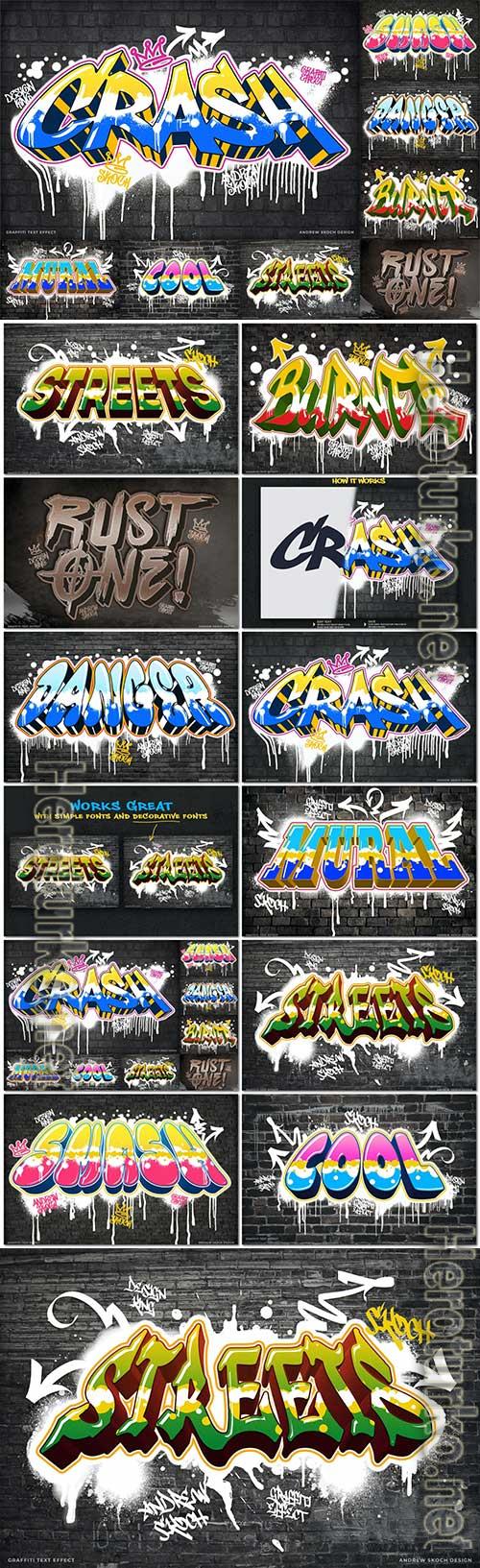 Stylish psd texts Graffiti 
