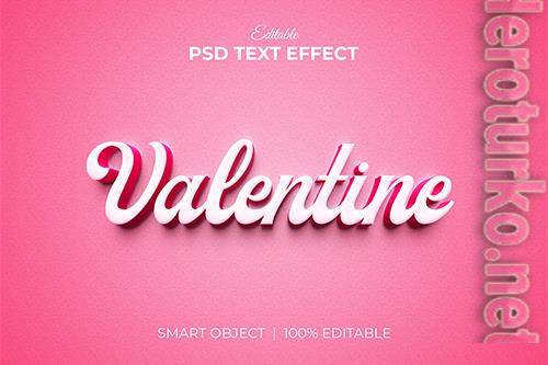 Valentine editable 3d text effect mockup premium psd