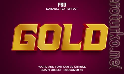 Gold 3d editable text effect premium psd